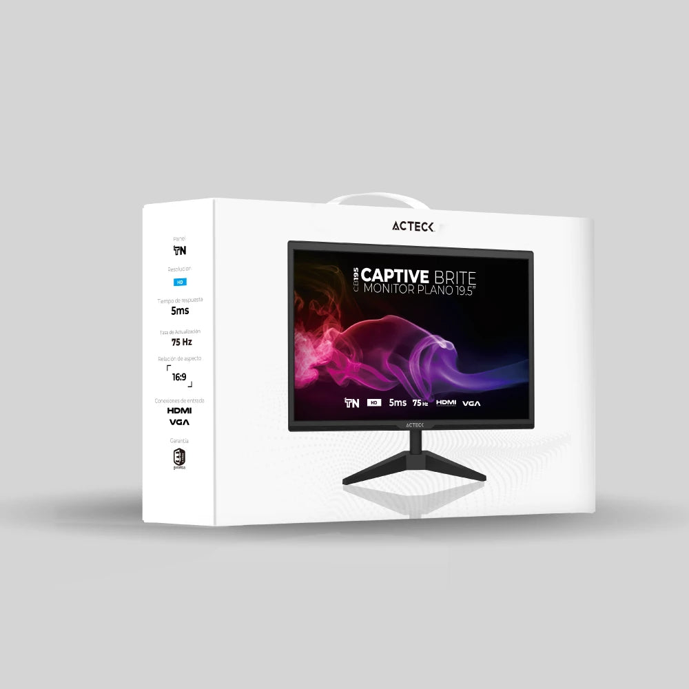 Monitor Plano 19.5" TN | Captive Brite CB195 | Negro
