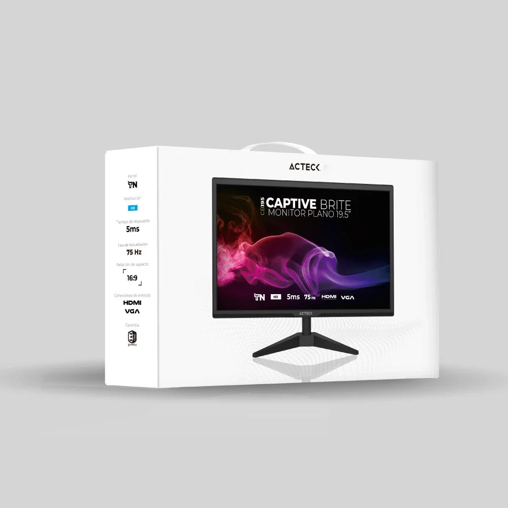 Monitor Plano 19.5" TN | Captive Brite CB195 | Negro