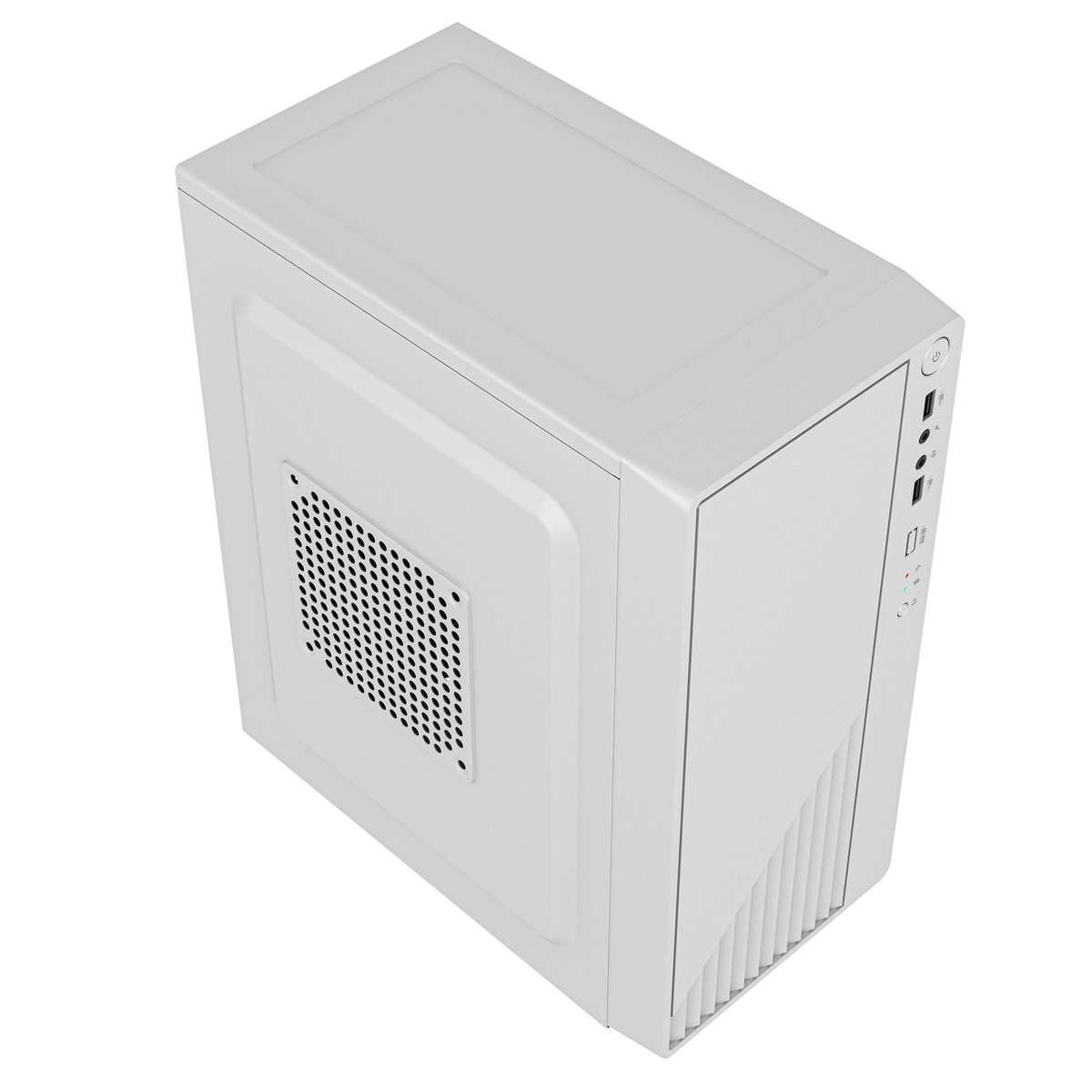 Gabinete Compacto Mini Torre | Kioto GC220F | Max MB M-ATX Fuente ATX 500 W | 2x USB 2.0 + Full Metalico + Frente Solido | Blanco
