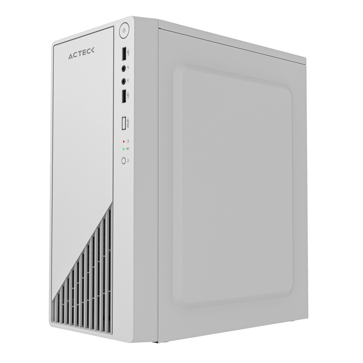 Gabinete Compacto Mini Torre | Kioto GC220F | Max MB M-ATX Fuente ATX 500 W | 2x USB 2.0 + Full Metalico + Frente Solido | Blanco