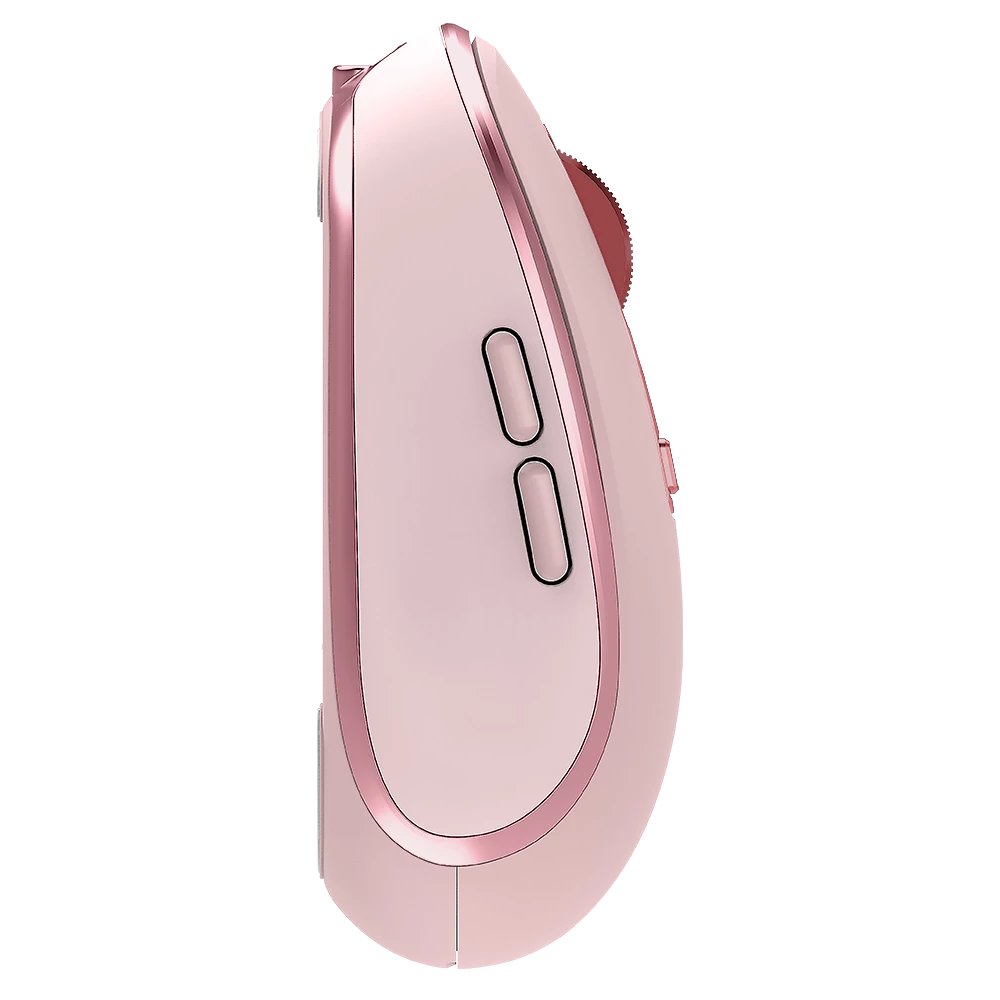 Mouse Multidispositivo | Optimize Trip Pro MI580 | 2.4 GHz + 2 Modos Bluetooth | Hasta 1600 DPI | 6 Botones | Ultra Portable | Recargable | Elite | Rosa