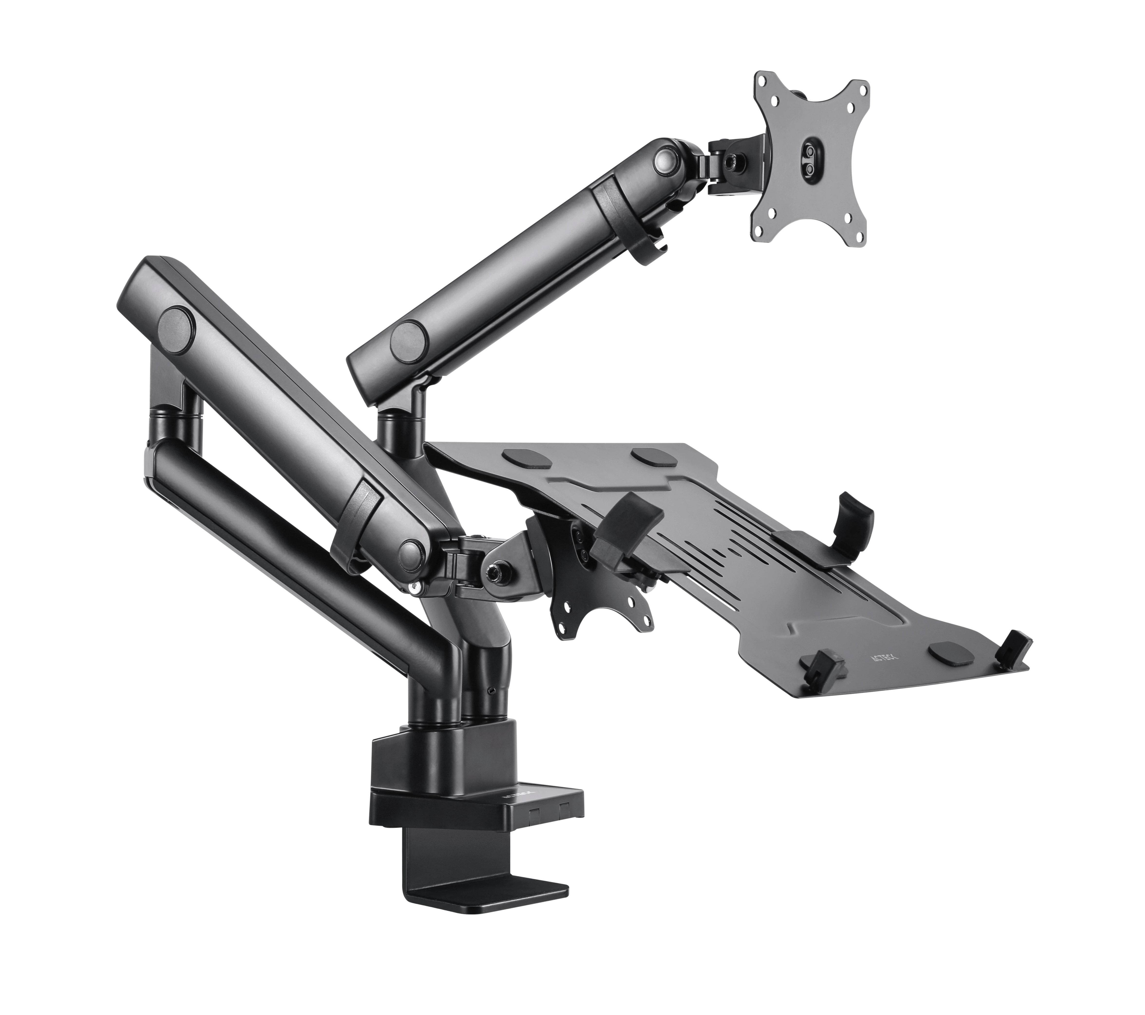Soporte Mecánico para Escritorio Articulado para 1 Monitor + 1 Laptop / 17" - 32" | Enforce Motion SM636 | Negro