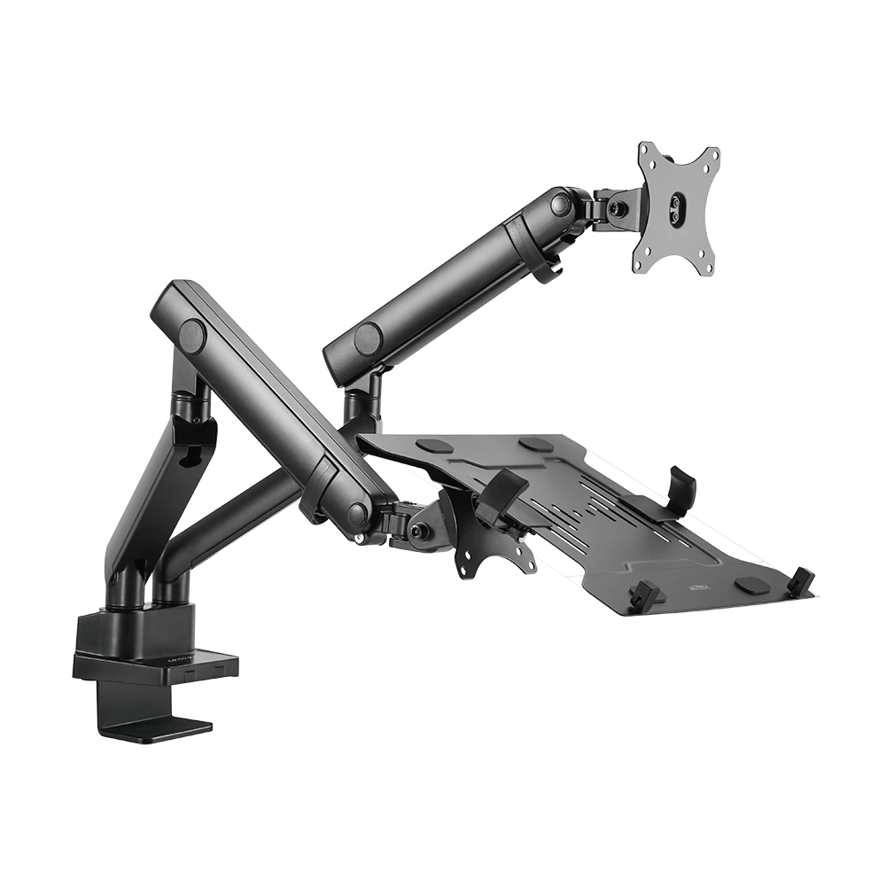 Soporte Mecánico para Escritorio Articulado para 1 Monitor + 1 Laptop / 17" - 32" | Enforce Motion SM636 | Negro