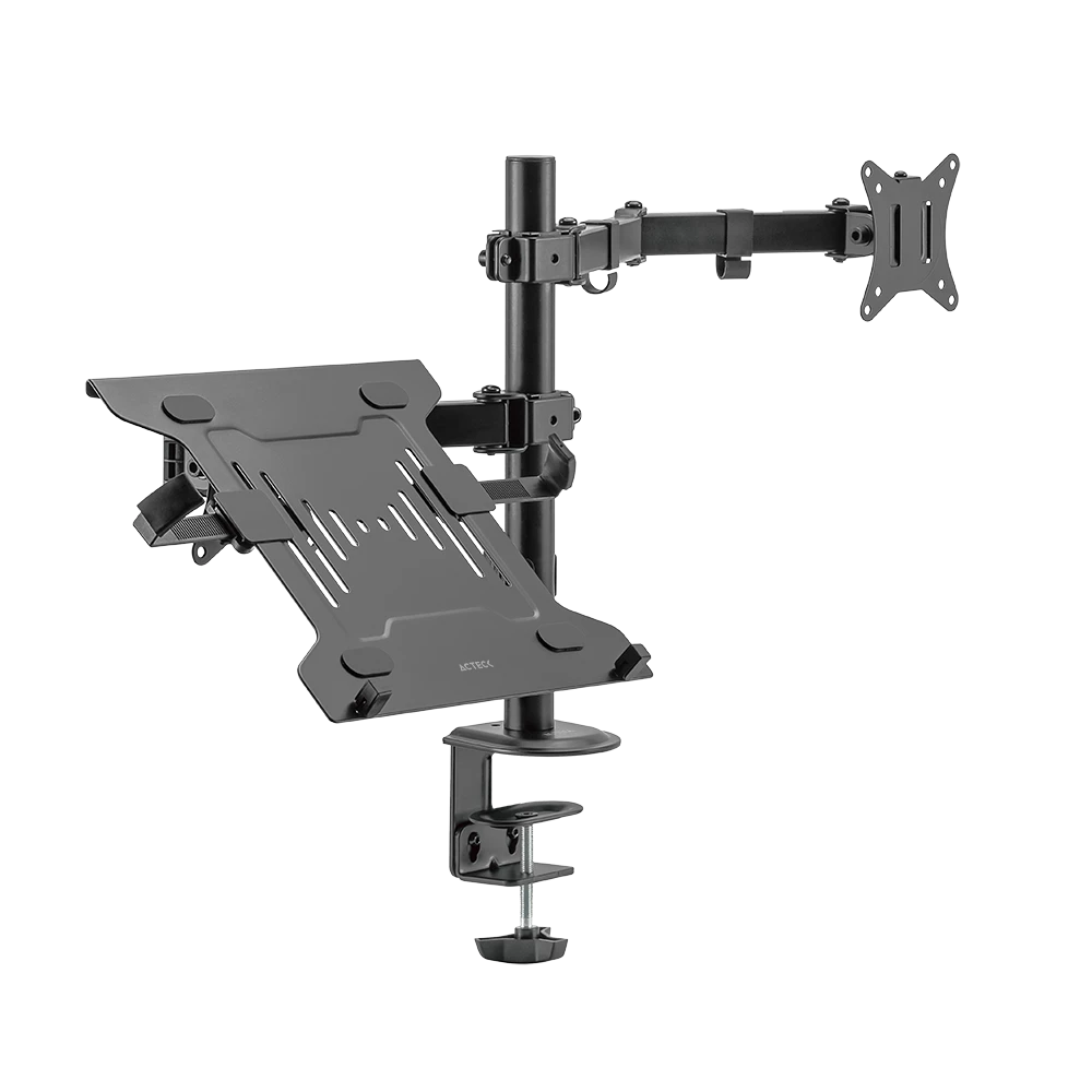 Soporte Articulado para Escritorio Articulado para 1 Monitor + 1 Laptop / 17" - 32 " | Enforce Zone SM480 | Negro