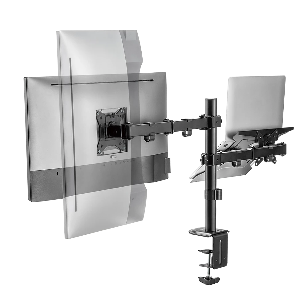 Soporte Articulado para Escritorio Articulado para 1 Monitor + 1 Laptop / 17" - 32 " | Enforce Zone SM480 | Negro