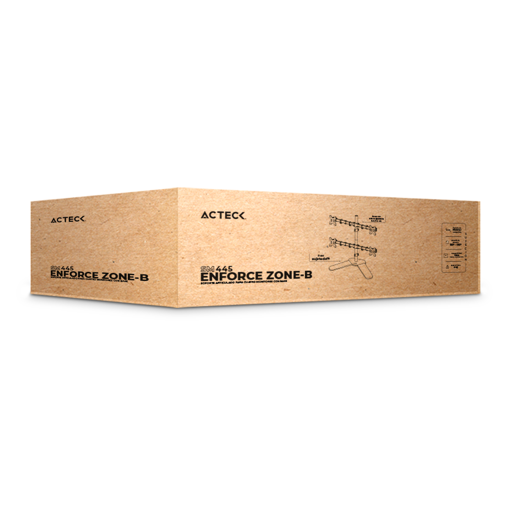 Soporte Articulado para 4 Monitores 17" - 32" | Enforce Zone-B SM445 | Negro
