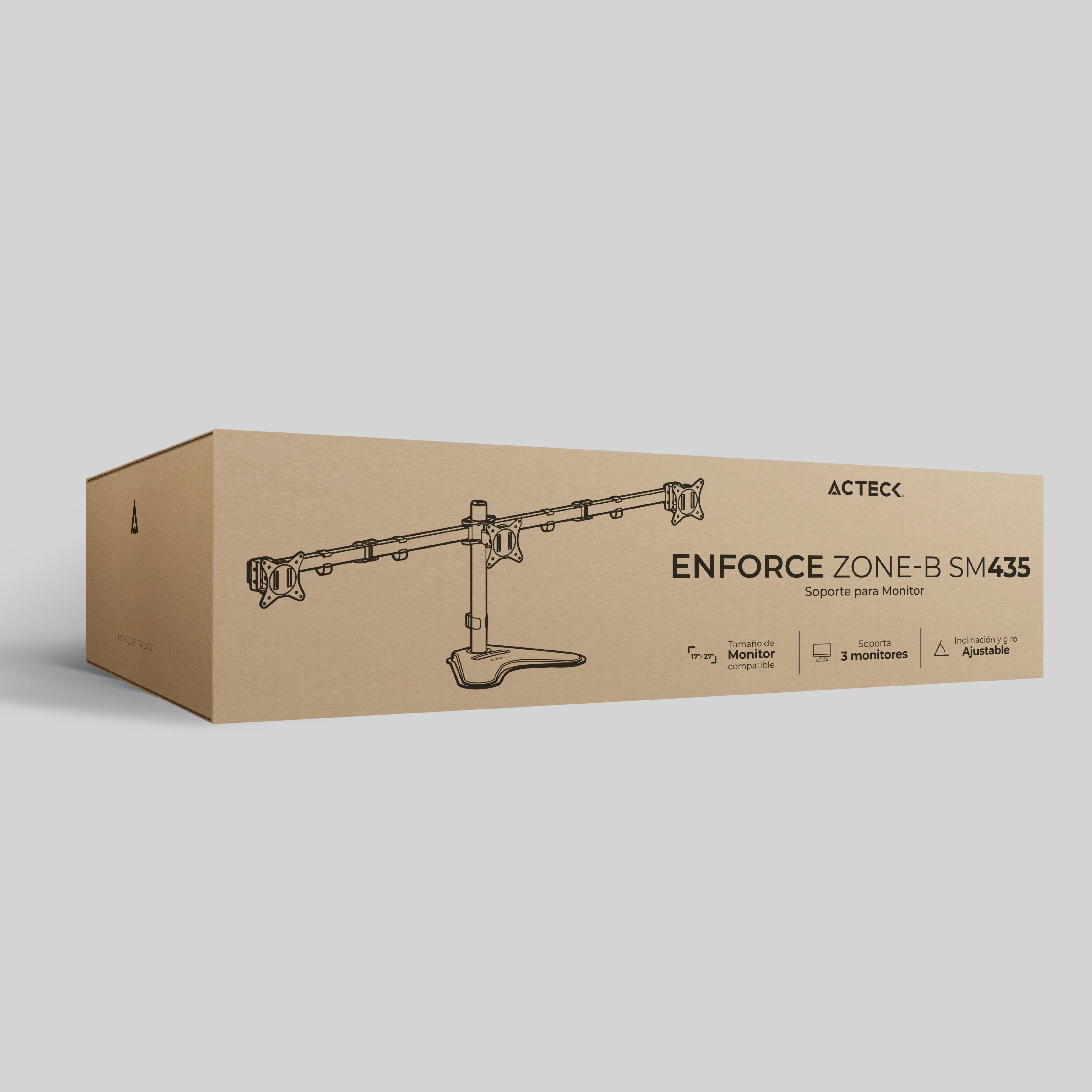 Soporte Articulado para 3 Monitores 17"- 27" | Enforce Zone-B SM435 | Negro