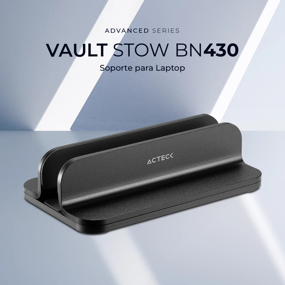 Base soporte para Laptop 11" - 17" soporte Vertical de Aluminio | Vault Stow BN430 | Negro