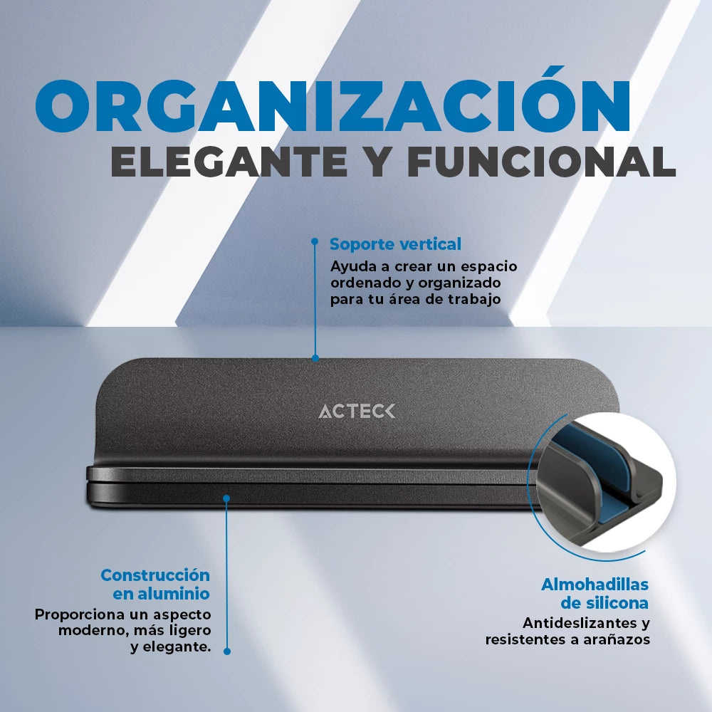 Base soporte para Laptop 11" - 17" soporte Vertical de Aluminio | Vault Stow BN430 | Negro