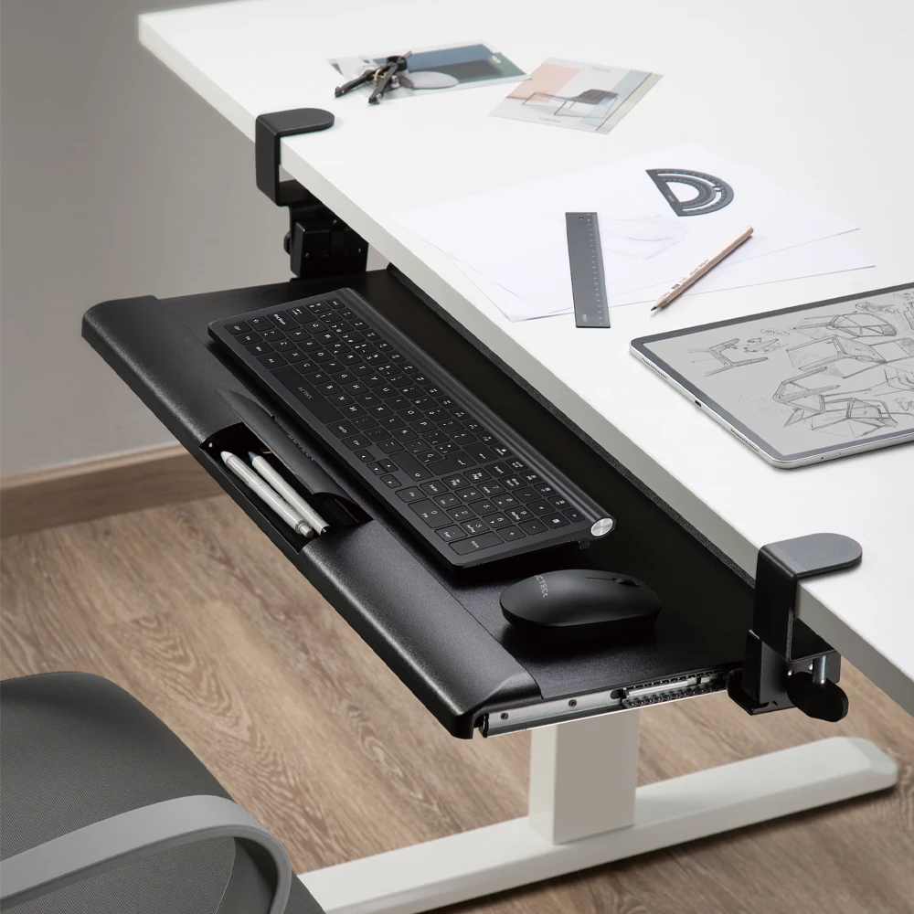 Bandeja de Teclado y Mouse para debajo del escritorio | Vault Bow Key BT444 | Negro