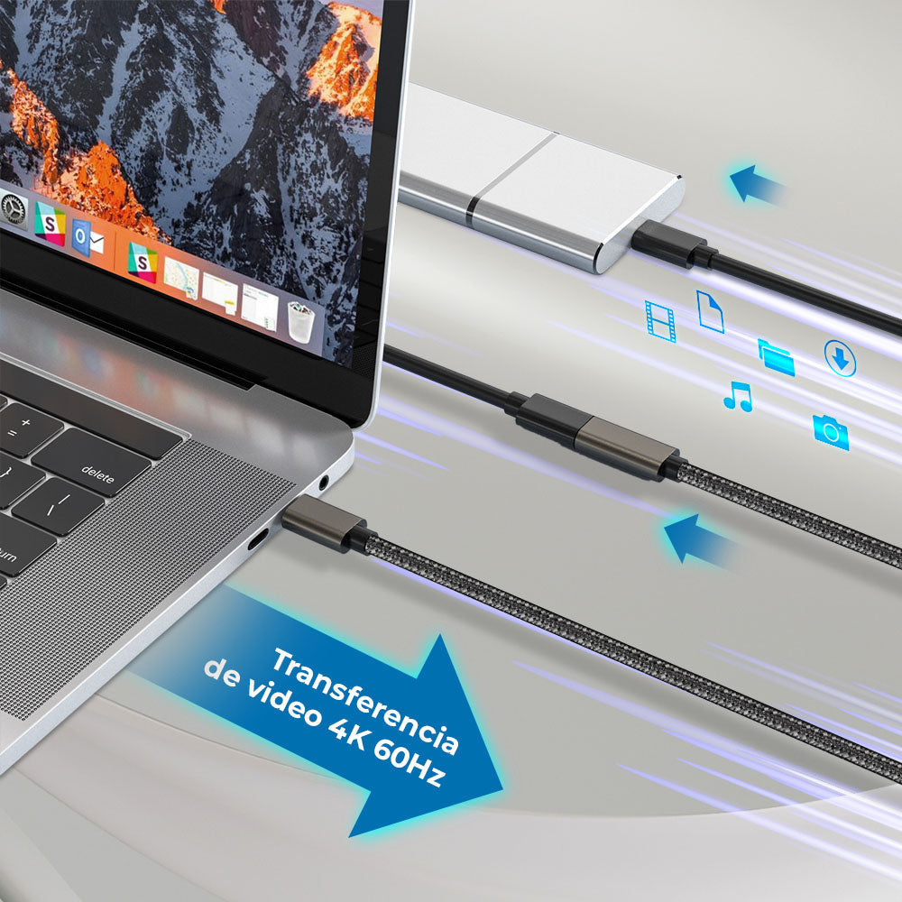 Cable Extencion USB C a Conector USB C V3.0 | Linx Plus CE414 | Negro