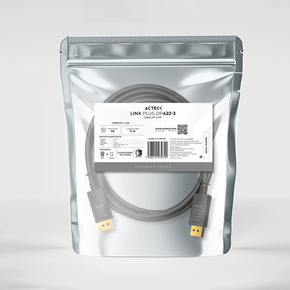 Cable DP a DP | Linx Plus DP422-3 | Negro