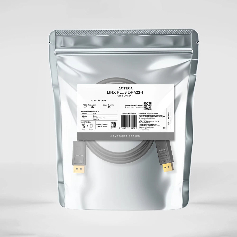 Cable DP a DP | Linx Plus DP422-1 | Negro