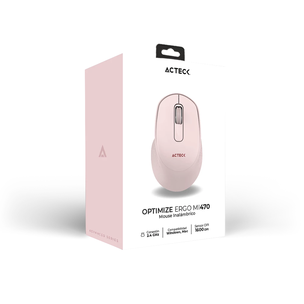 Mouse Ergonómico Inalámbrico | Optimize Ergo MI470 | Rosa