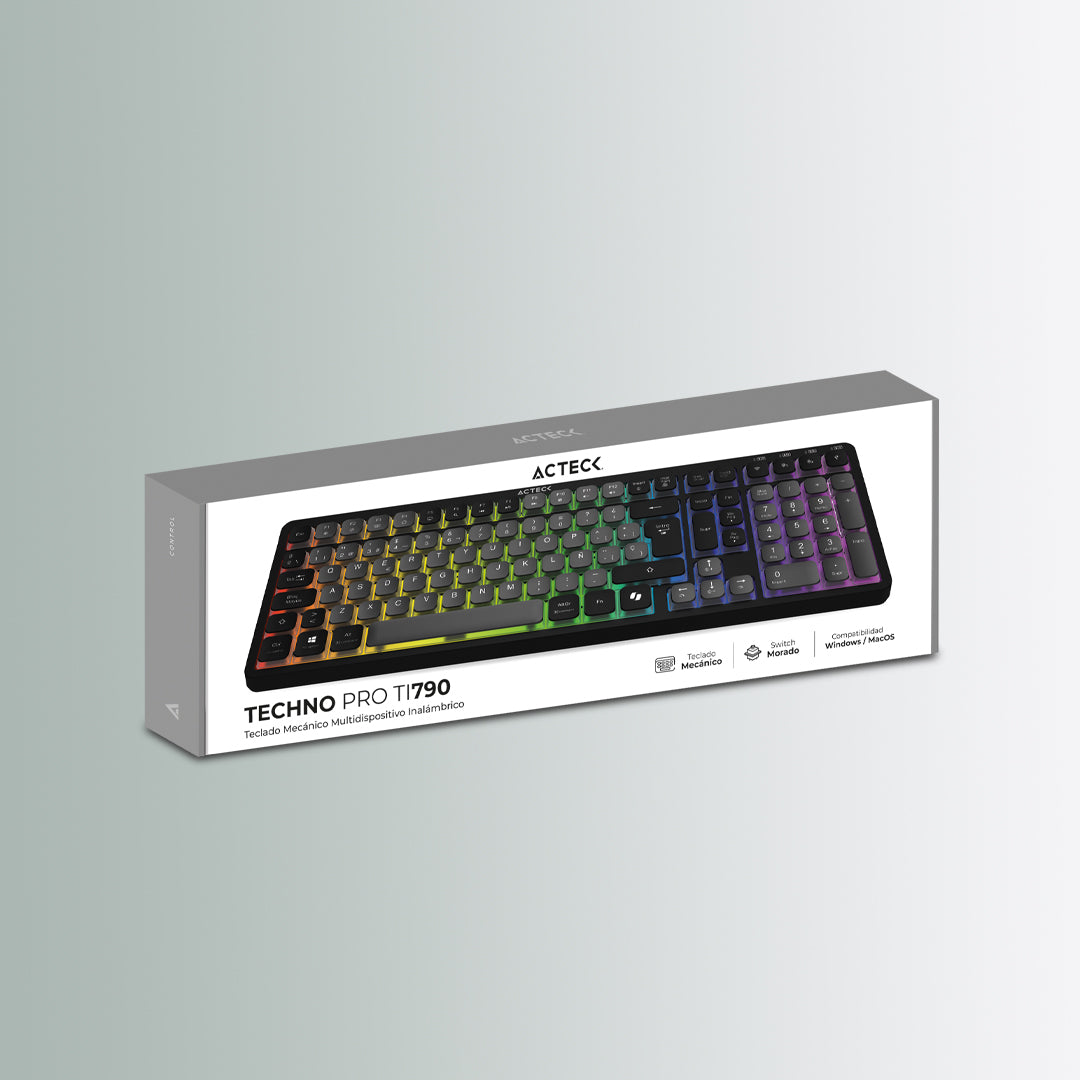 Teclado Multidispositivo Mecánico | Techno Pro TI790 | Negro