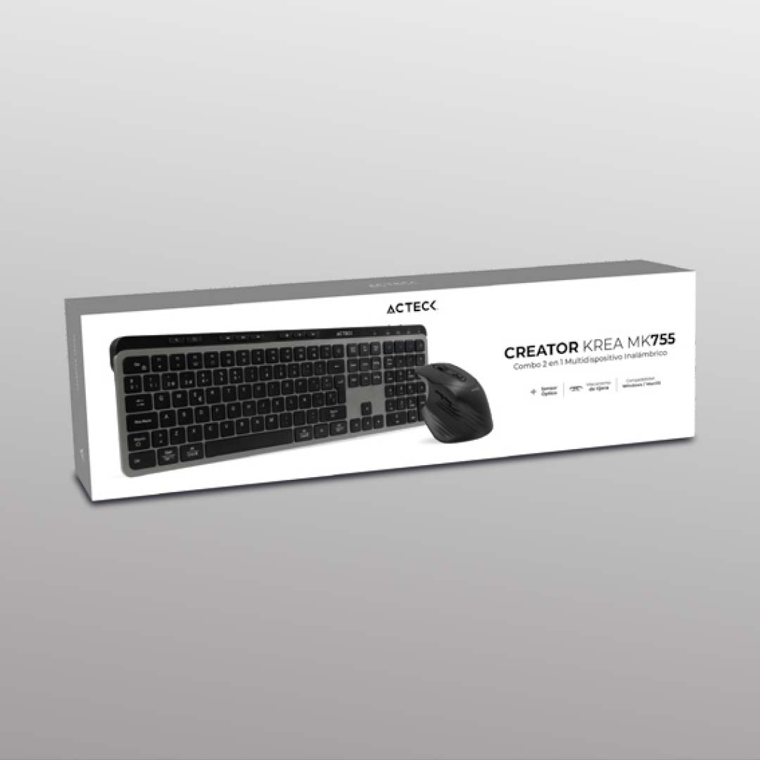 Combo 2 en 1 Multidispositivo | Creator Krea MK755 | Negro-Gris