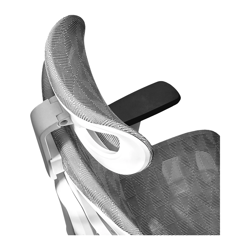 Silla de Oficina Ergonómica | Flux Pro EC757 | Malla + PP + Nylon | Pistón Clase 4 + Soporta hasta 136 Kg + Mecanismo Mecánico + 135° | Reposabrazos 3D + Reposapiés | Elite | Blanco