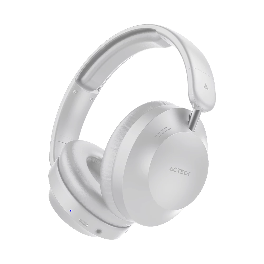 Audífonos para Dispositivos Inalámbricos | Triton Pro HP636 | Over Ear + Bluetooth V5.4 + Aux + Bocinas 40 mm + Cancelación de ruido + Mic | Almohadillas de PU | Recargables | Advanced | Blanco