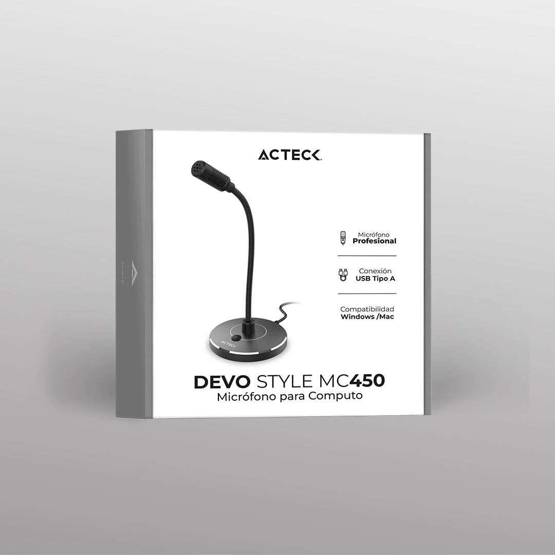 Micrófono para Computo Alámbrico + Tipo Cardioide | Devo Style MC450 | Negro