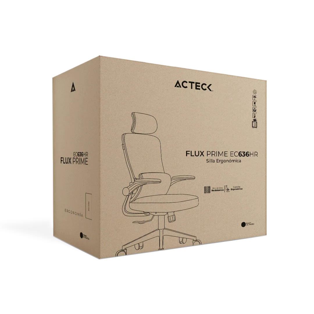 Silla | Flux Prime EC636HR | Marco Blanco- Malla Negra