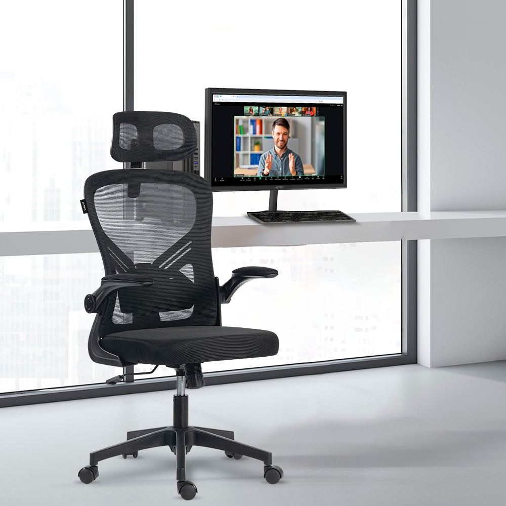 Silla | Flux Base EC343HR | Marco Negro - Malla Negra