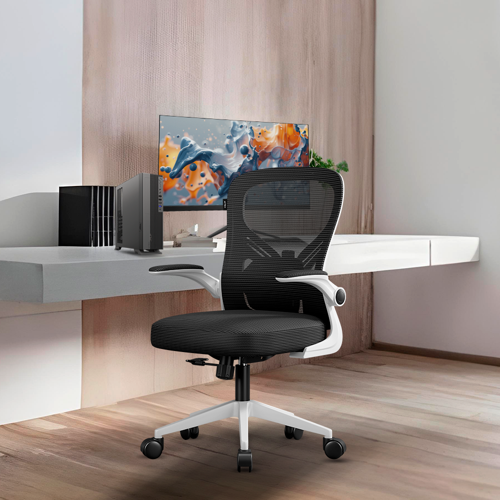 Silla de Oficina | Flux Base EC343 | Marco Blanco - Malla Negra