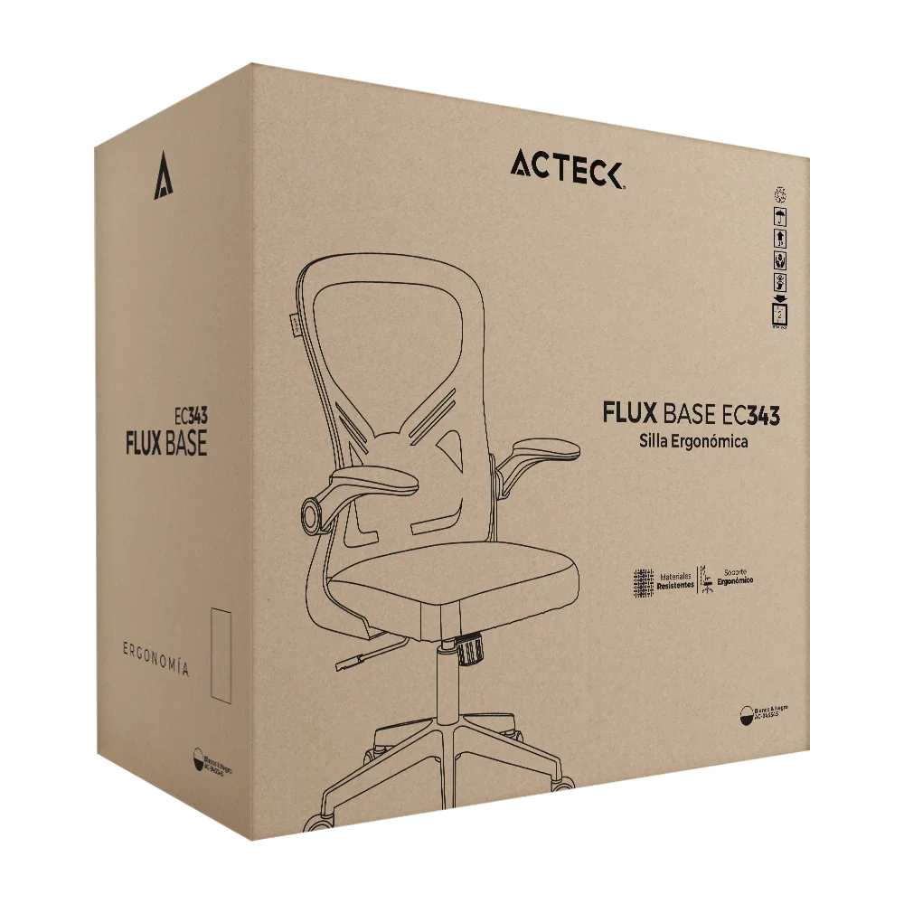 Silla de Oficina | Flux Base EC343 | Marco Blanco - Malla Negra