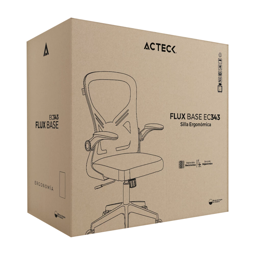 Silla de Oficina | Flux Base EC343 | Marco Negro - Malla Negra