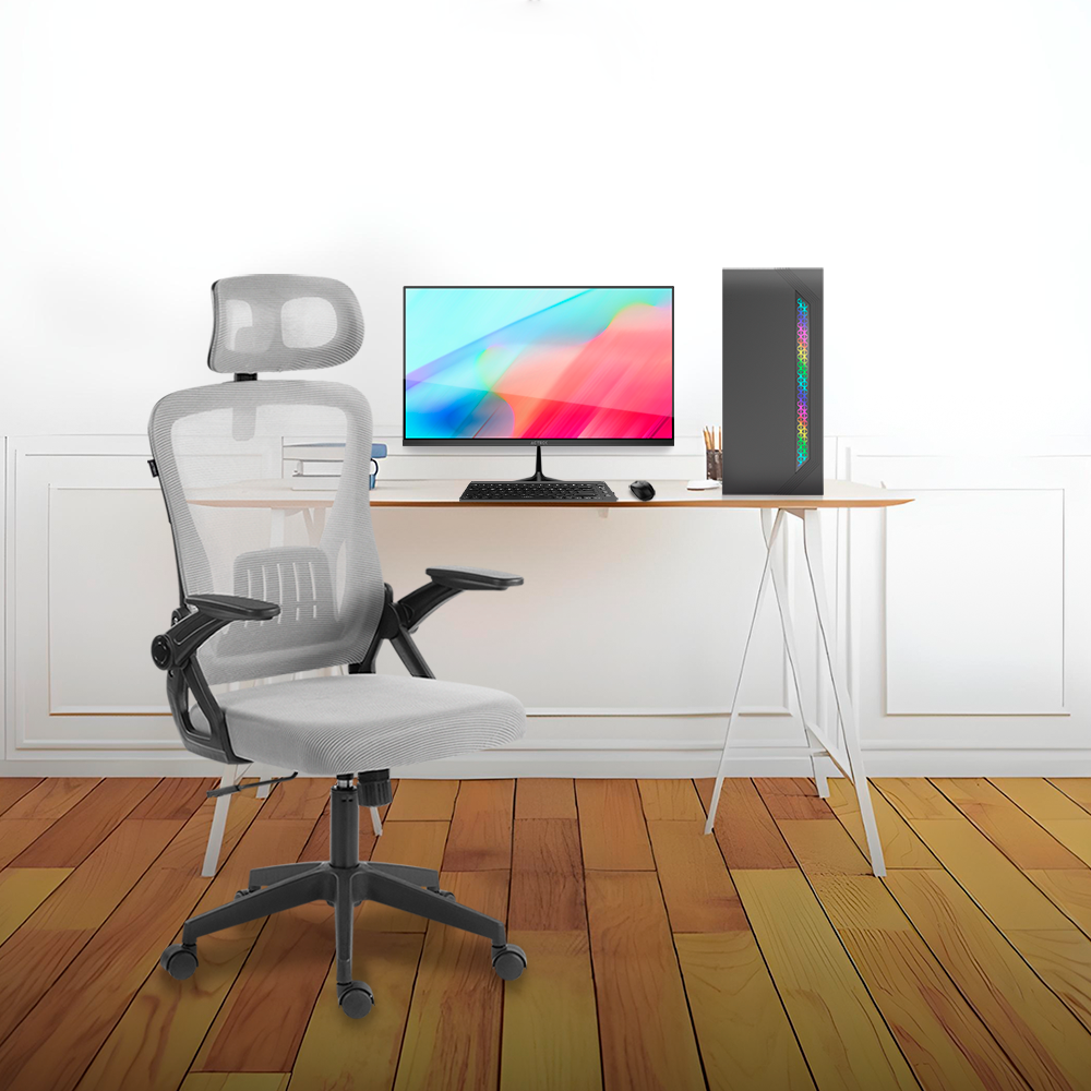 Silla de Oficina | Flux Lite EC313HR | Marco Negro- Malla Gris