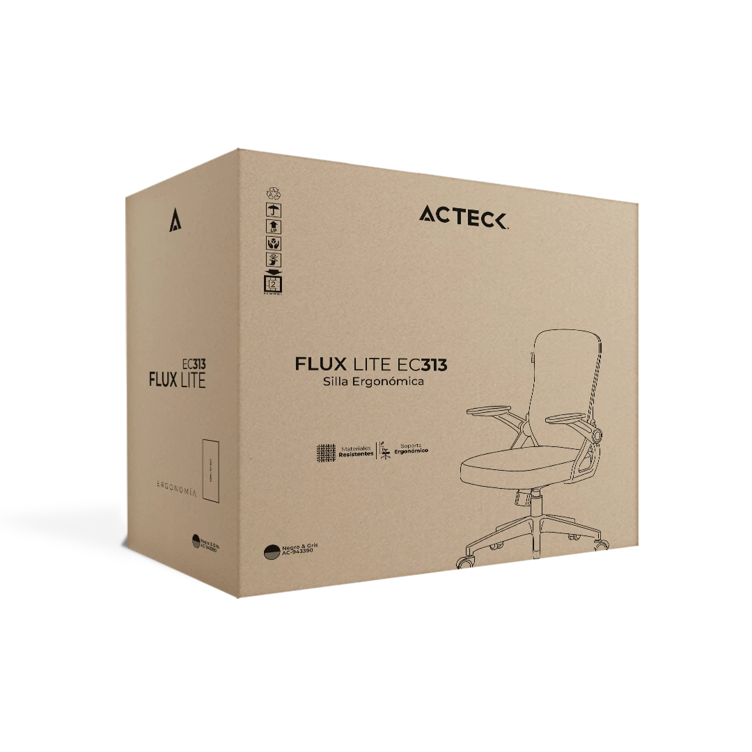 Silla de Oficina | Flux Lite EC313 | Marco Negro- Malla Gris