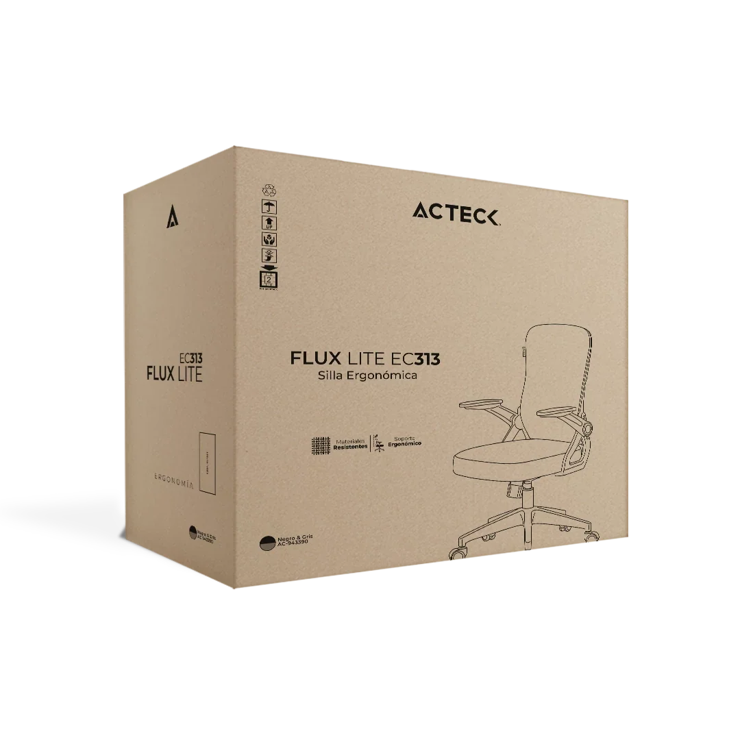 Silla de Oficina | Flux Lite EC313 | Marco Negro- Malla Gris