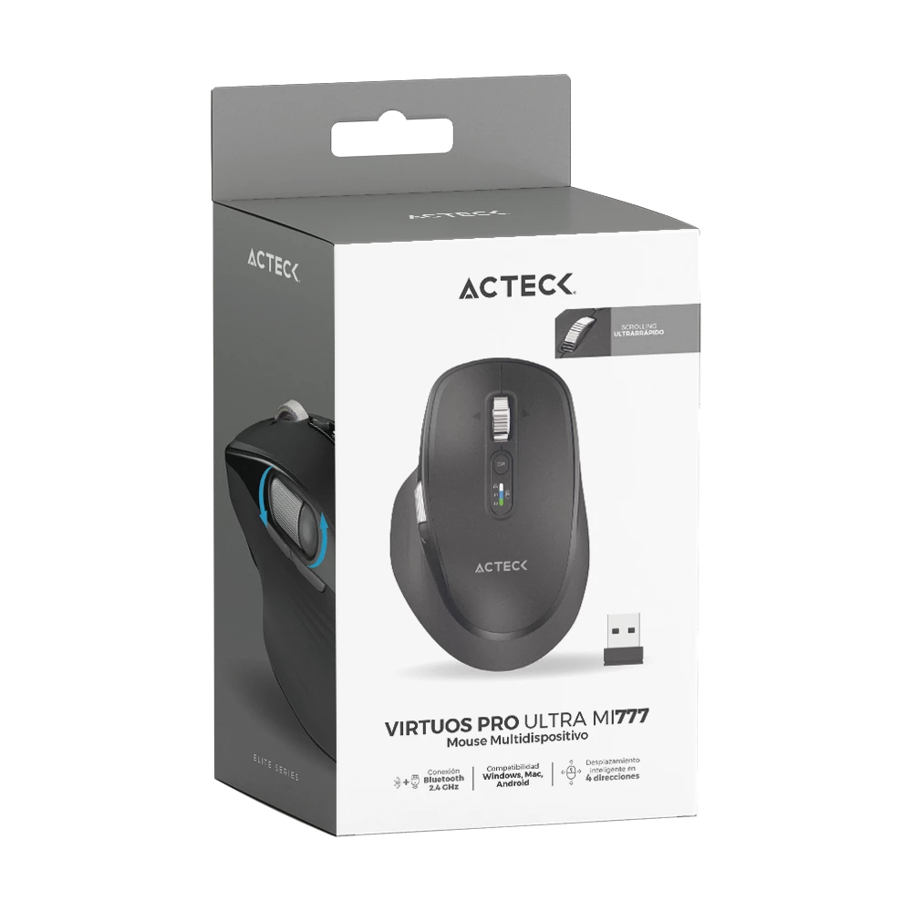 Mouse Multidispositivo | Virtuos Pro Ultra MI777 | Elite Negro