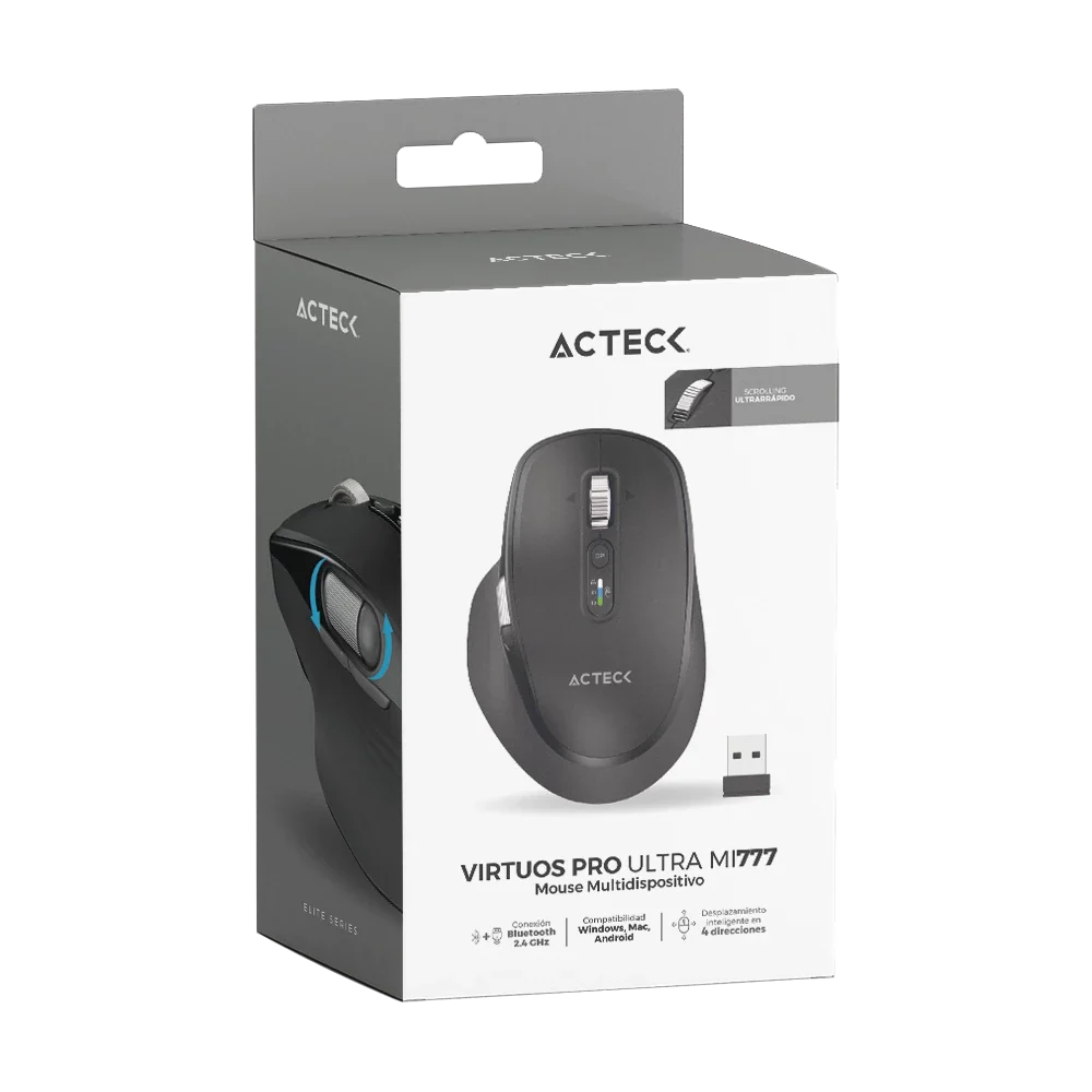 Mouse Multidispositivo | Virtuos Pro Ultra MI777 | Elite Negro