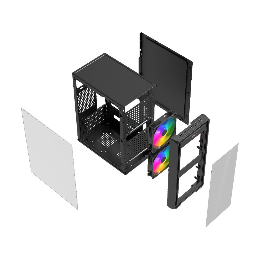 Gabinete Mini Torre | Doom Ultra Crystal GI750C | Negro