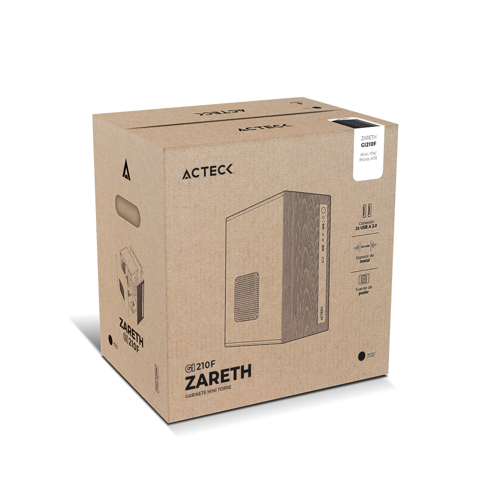Gabinete Mini Torre | Zareth GI210F | Negro