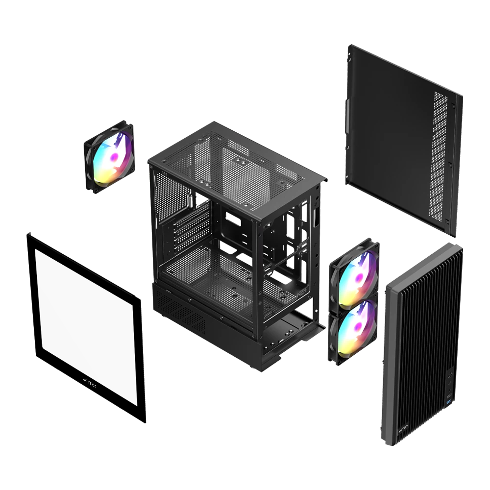 Gabinete Compact Mini Torre | Zyron GC606 | Negro