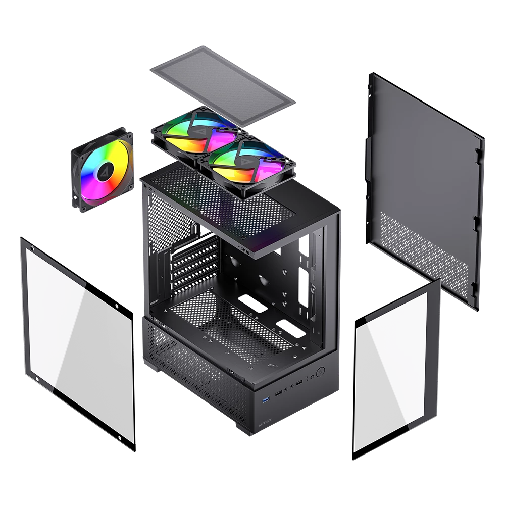 Gabinete Compact Mini Torre | Panorak GC600 | Negro