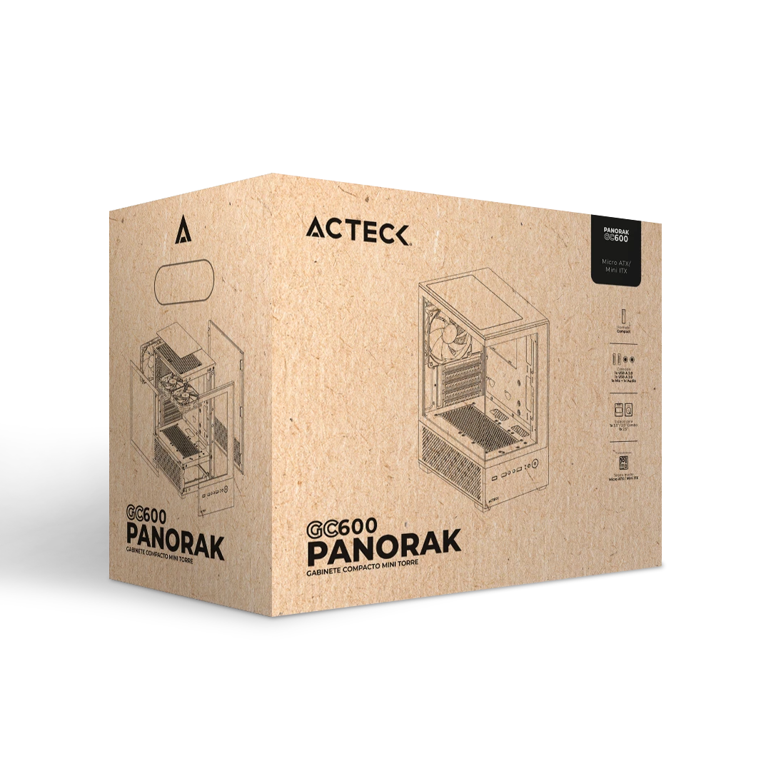 Gabinete Compact Mini Torre | Panorak GC600 | Negro