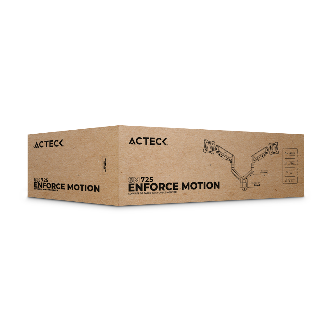 Soporte de Pared para Doble Monitor | Enforce Motion SM725 | Negro