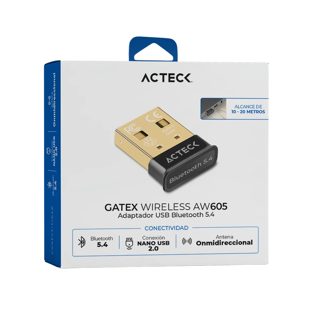 Adaptador USB Inalambrico Bluetooth 5.4 | Gatex Wireless AW605