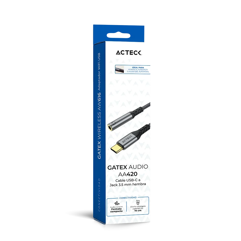 Adaptador USB-C a Jack 3.5 mm Hembra | Gatex Audio AA420