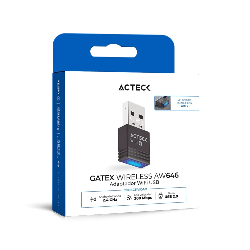 Adaptador USB Inalambrico WiFi 6 | Gatex Wireless AW646