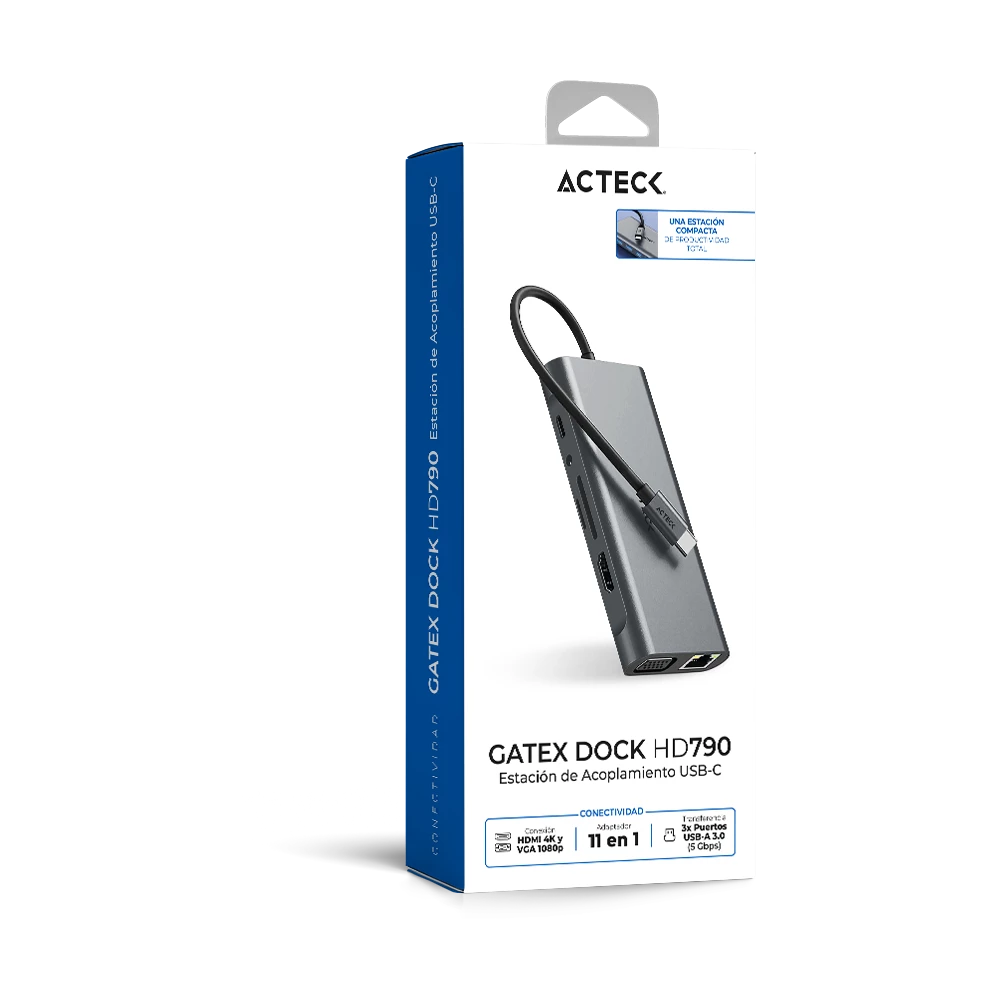 Hub USB C 11 en 1 | Gatex Dock HD790 | Advanced Series Titanio
