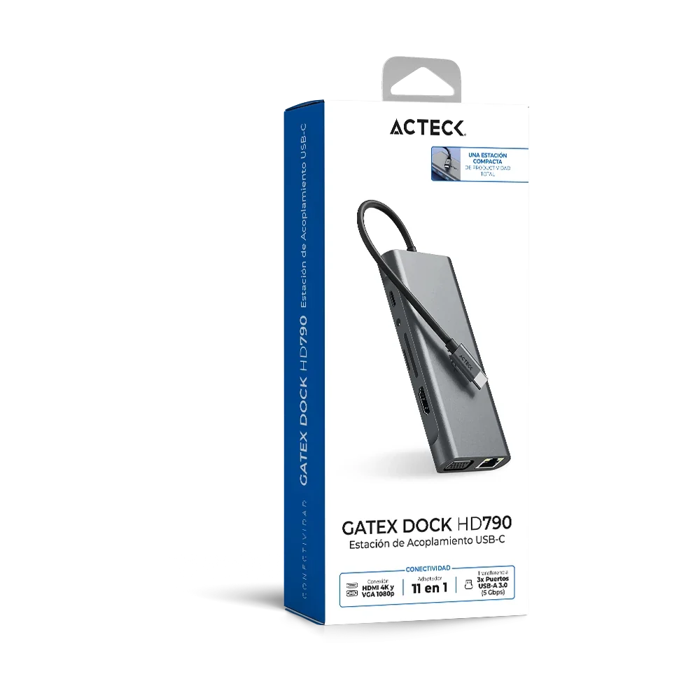 Hub USB C 11 en 1 | Gatex Dock HD790 | Advanced Series Titanio