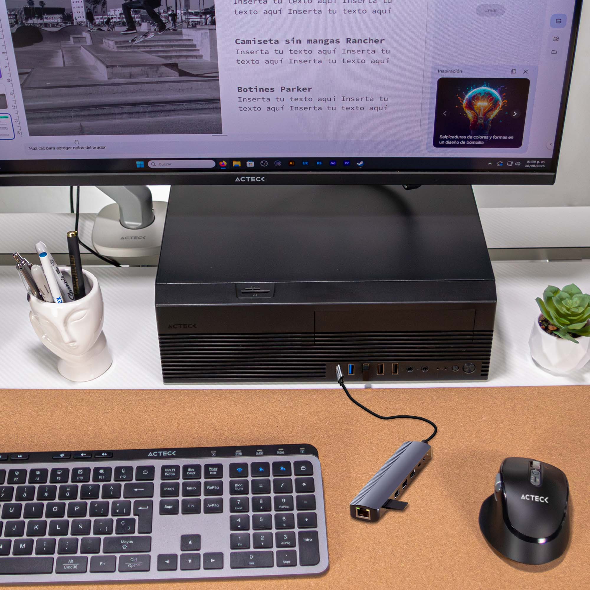 Hub USB-C 8 en 1 | Gatex Dock HD785 | Advanced Series Titanio