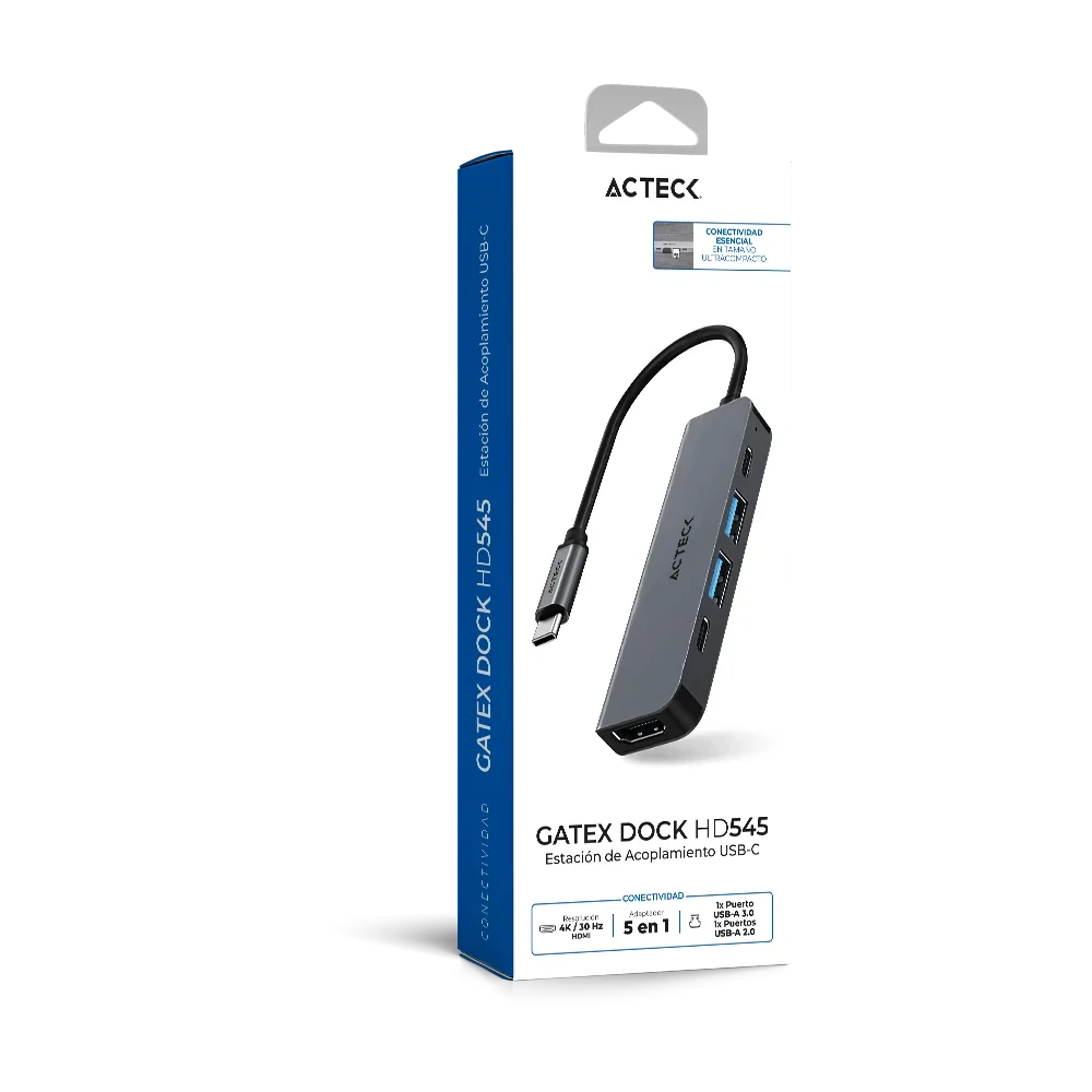 Hub USB-C 5 en 1 | Gatex Dock HD545 | Advanced Series Titanio