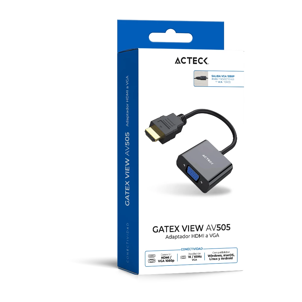 Adaptador HDMI a VGA | Gatex View AV505 | Advanced Series Titanio