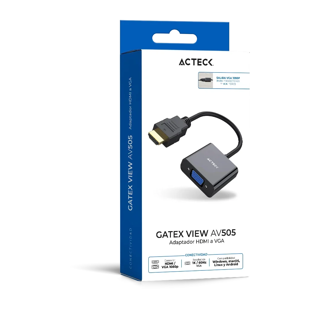 Adaptador HDMI a VGA | Gatex View AV505 | Advanced Series Titanio