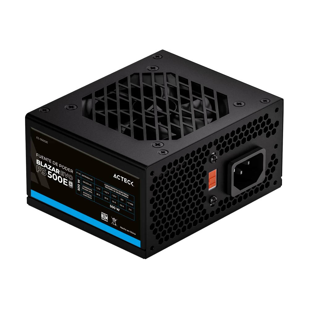 Fuente de Poder Blazar Evo FS500E SFX 500W / 1x20+4 pin + 1xAtx12V 4 + 2xSata + 1xMolex / Negro