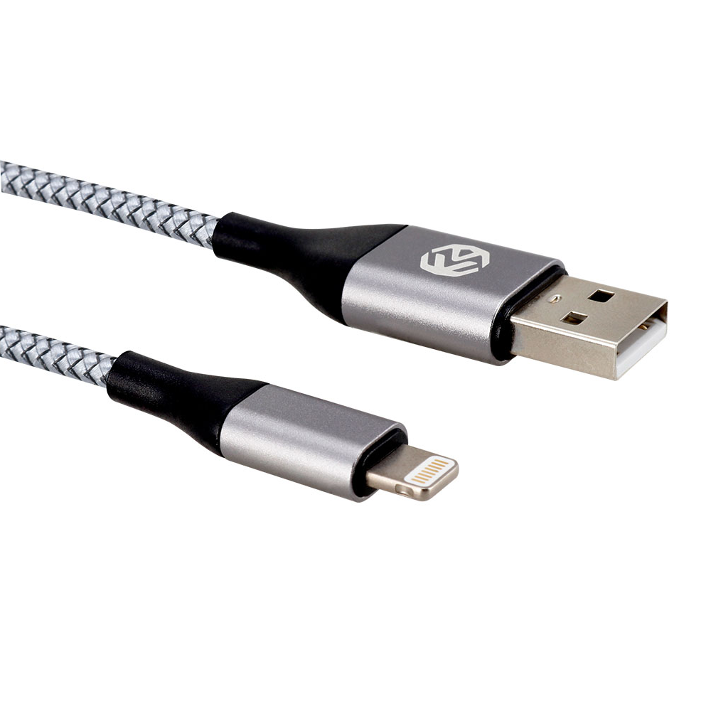 Cable Lightning MFI | 3 Metros | Cable de acero trenzado | Negro